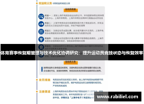 体育赛事恢复期管理与技术优化协调研究：提升运动员竞技状态与恢复效率